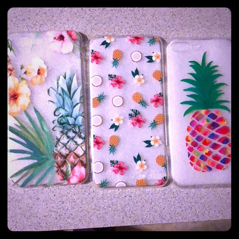 3 iPhone 7+/8+ cases, tropical design.
